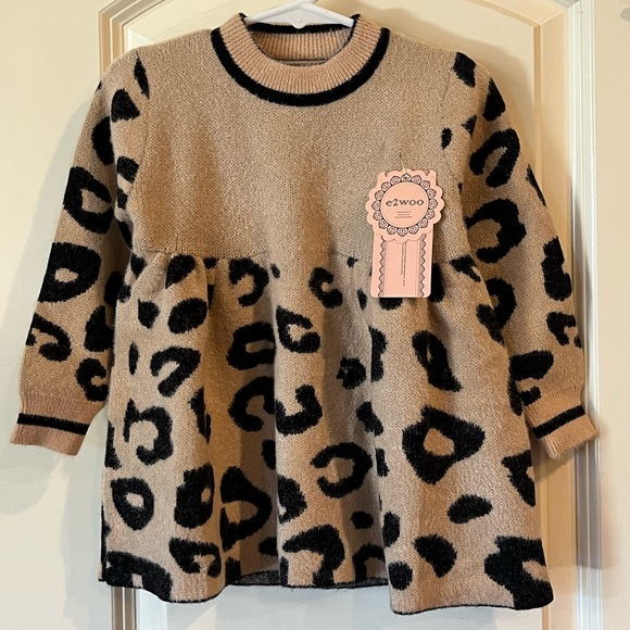 Leopard Print sweater dress. NWT 3-4 YRS - Picture 2 of 11